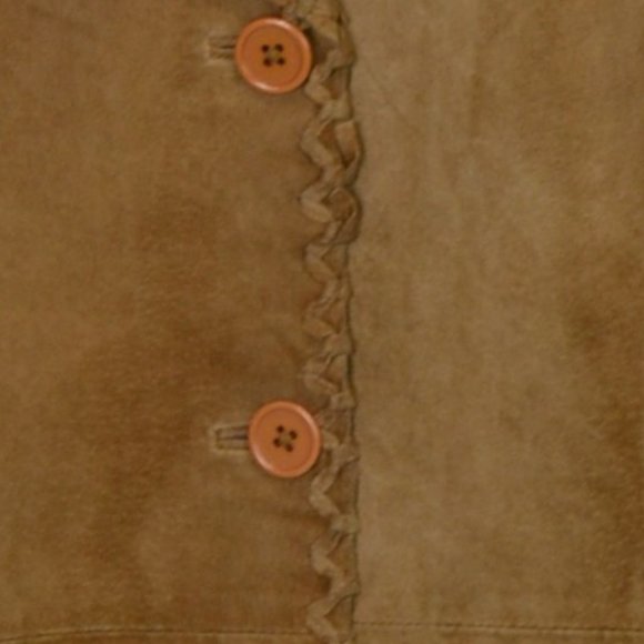 Vintage Y2K Suede leather Equestrian Western Jacket Blazer Walnut Brown - Picture 9 of 10